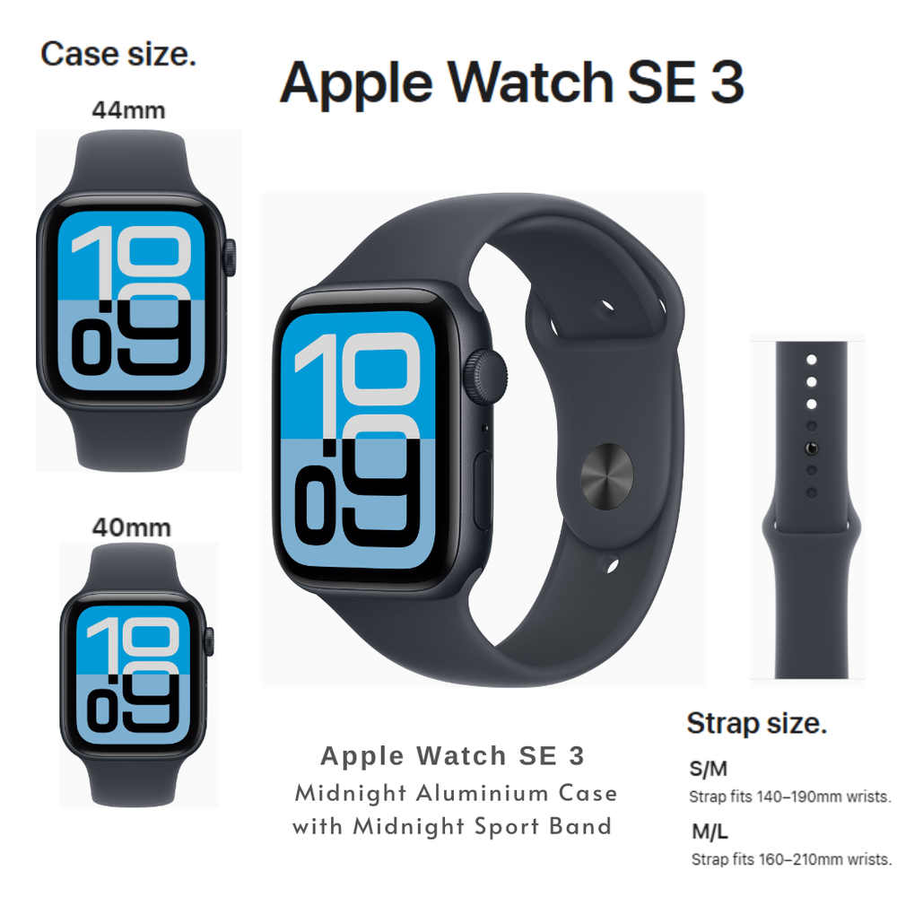 Apple Watch SE 3 , Aluminium Case with Sport Band - Singapore